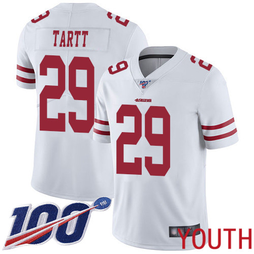 San Francisco 49ers Limited White Youth Jaquiski Tartt Road NFL Jersey #29 100th Season Vapor Untouchable->san francisco 49ers->NFL Jersey